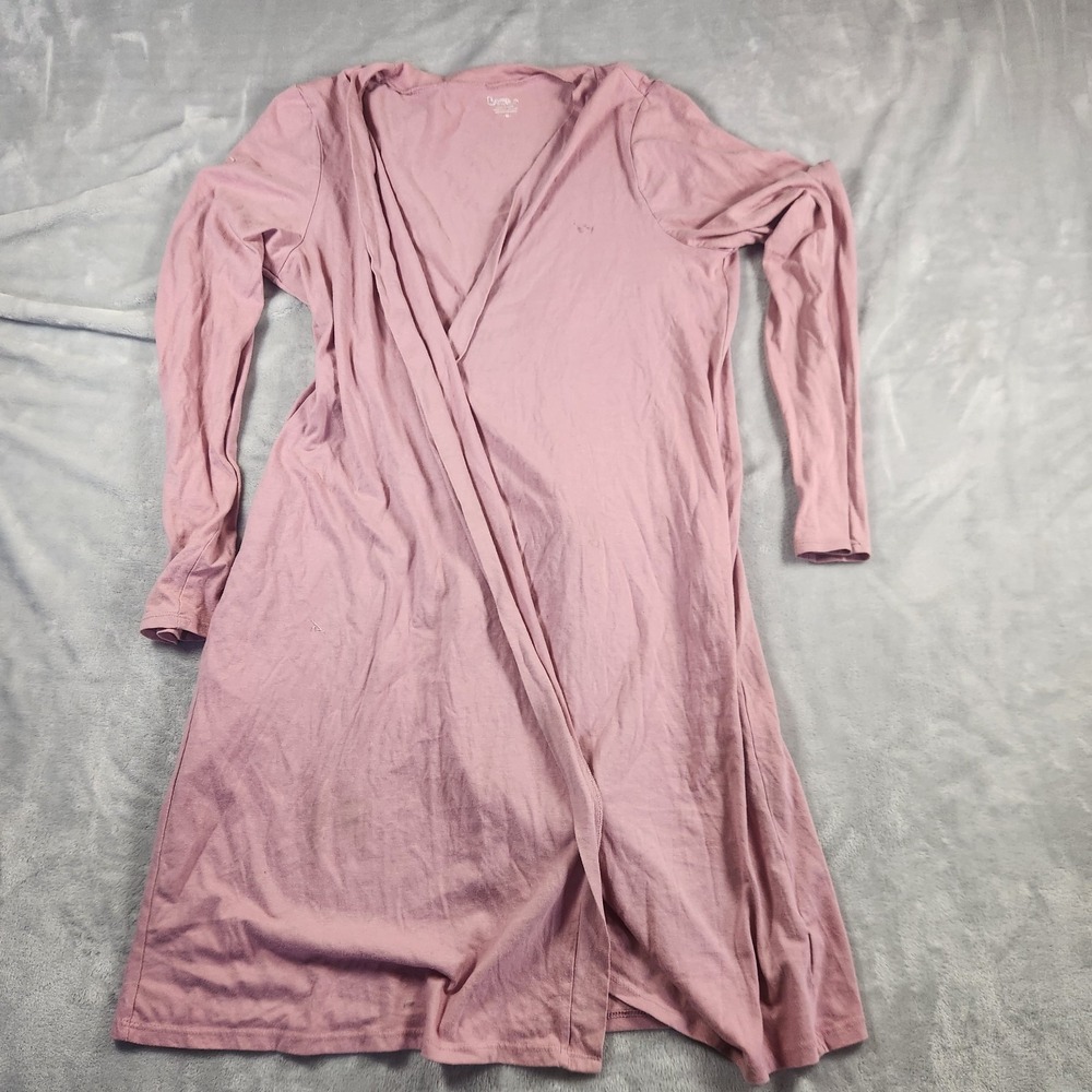 Bump In The Night Womens Drape Tie Waist Robe Pink Size M
